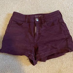 Maroon American eagle shorts